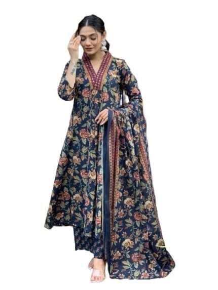 Women Printed A-Line Kurta and pant set with Dupatta