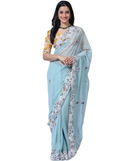 Embroidered Saree with Blouse Piece
