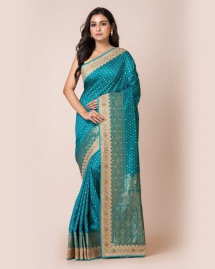 Women Zari Woven Saree with Embroidered Border