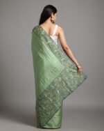 Hand Cutwork Pure Bhagalpur Tussar Saree - Image 3